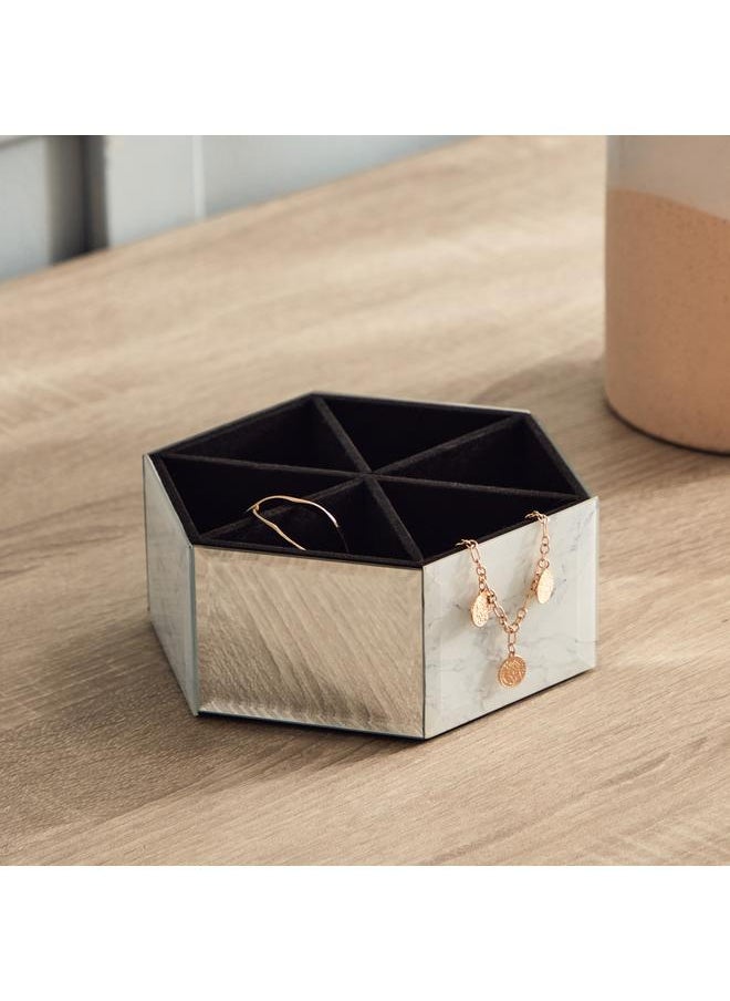 Lamac Crafts Metallic Finish Glass Jewellery Box 17X14.7X6.5 Cm  - Image 1