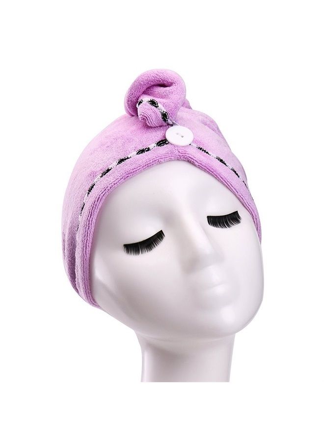 YYXR Microfiber Hair Turban Towel Wrap - Super Absorbent Drastically Reduce Hair Drying Time(2 pack puple & blue)) - Image 4