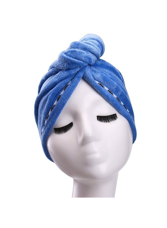 YYXR Microfiber Hair Turban Towel Wrap - Super Absorbent Drastically Reduce Hair Drying Time(2 pack puple & blue)) - Image 5