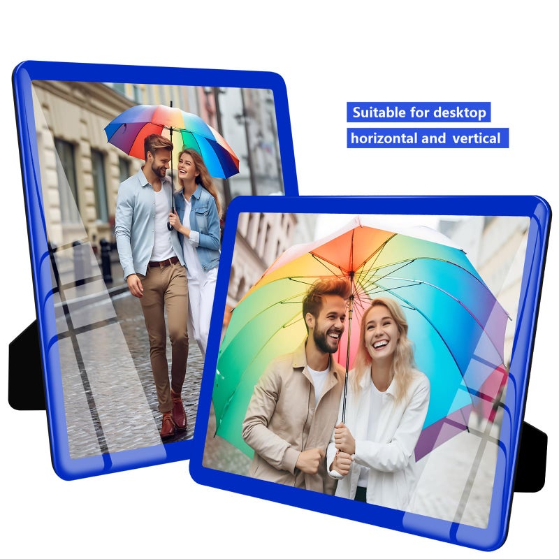 Bluesun 8x10 Picture Frame Blue  Real Glass Frame  can be Horizontal and Vertical  Matted for Wall and Tabletop D?cor (8x10  Blue) - Image 2
