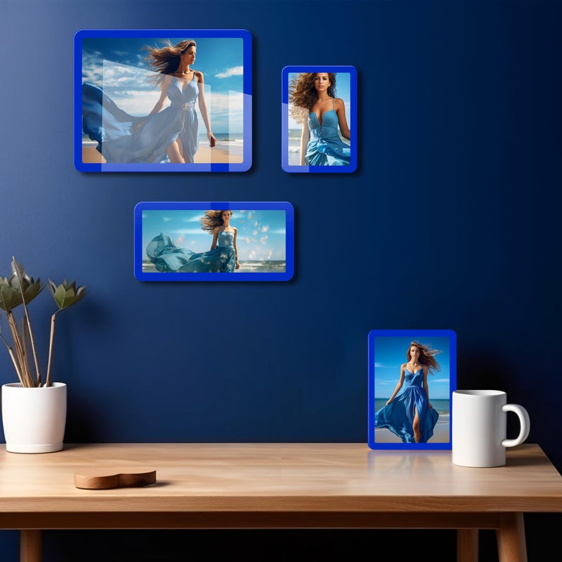 Bluesun 8x10 Picture Frame Blue  Real Glass Frame  can be Horizontal and Vertical  Matted for Wall and Tabletop D?cor (8x10  Blue) - Image 5