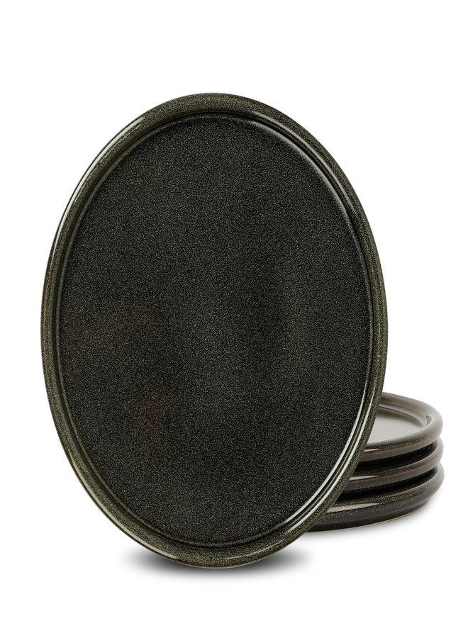 Stone Lain Eden 4-Piece Dinner Plate Set Stoneware, Charcoal Grey - Image 1