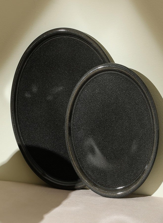 Stone Lain Eden 4-Piece Dinner Plate Set Stoneware, Charcoal Grey - Image 2