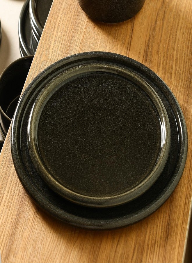 Stone Lain Eden 4-Piece Dinner Plate Set Stoneware, Charcoal Grey - Image 5