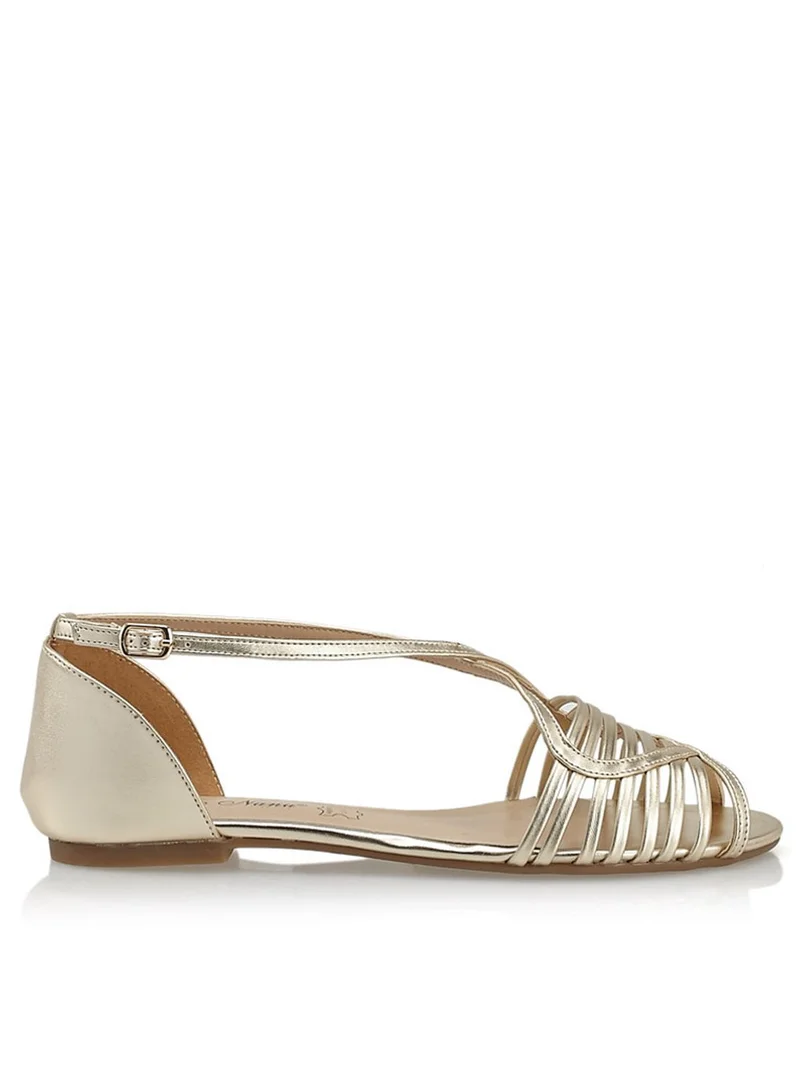 Chic NaNa Strappy Metallic Sandals