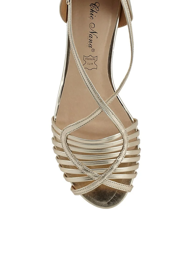 Chic NaNa Strappy Metallic Sandals
