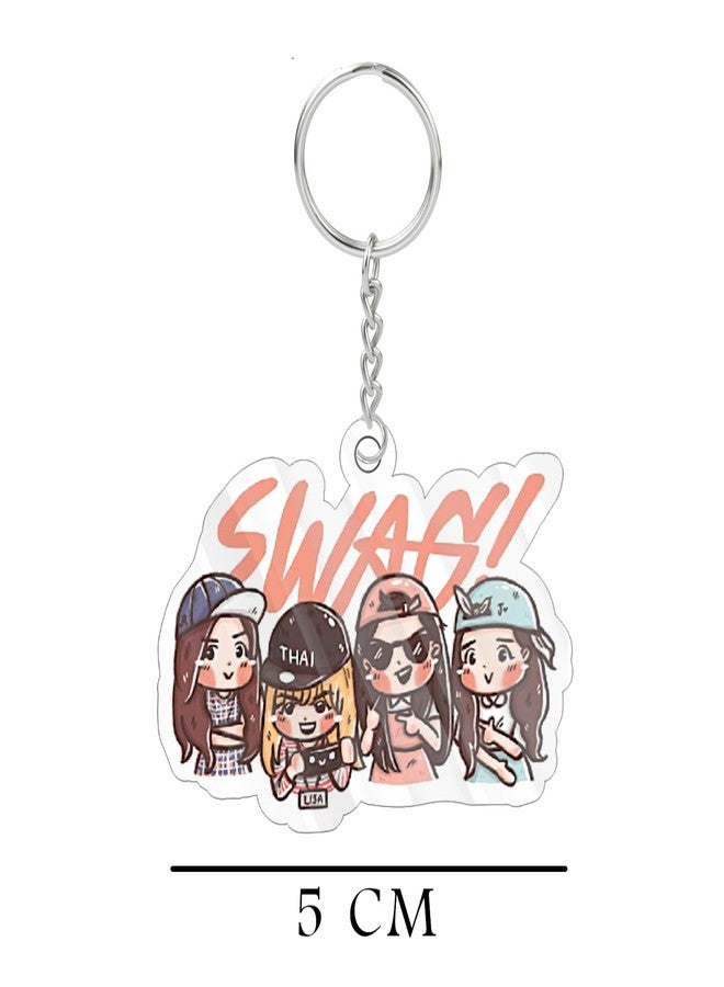 Careflection Kpop Blackpink cute Keychain gift for Blink, key chains key ring (Swag) - Image 3