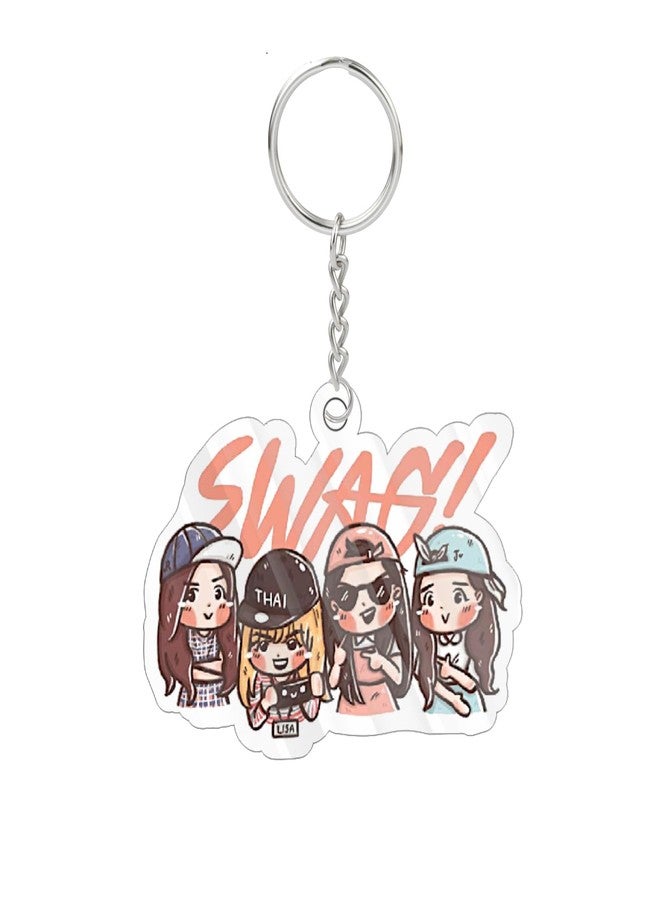 Careflection Kpop Blackpink cute Keychain gift for Blink, key chains key ring (Swag) - Image 2