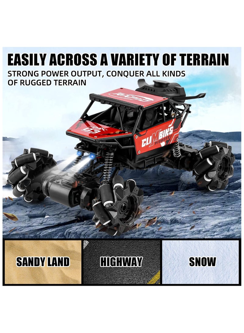 Off Road Remote Control Toy Car, High Speed RC Car, All Terrain RC Truck With Alloy Body Cool Lighting Simulation spray, With 2 Car batteries & 2 Remote Controller Batteries, Race Car Gifts for Kids ages 6+ Years  - Image 3