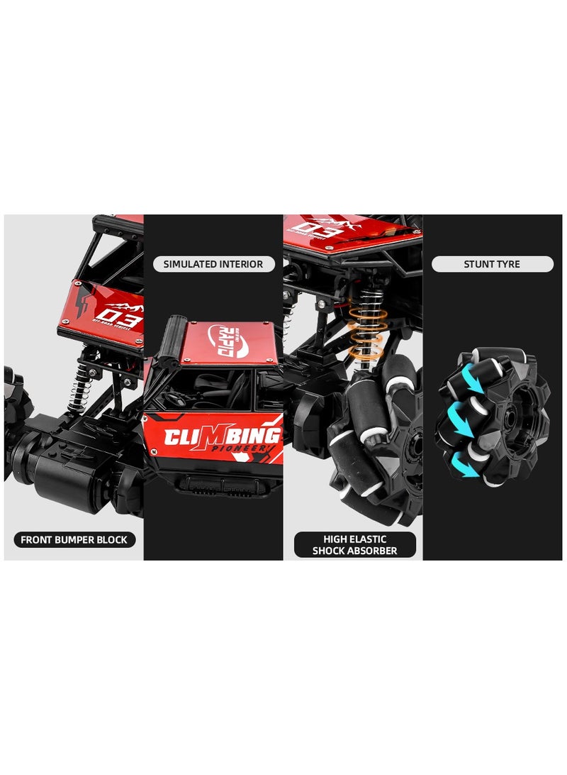 Off Road Remote Control Toy Car, High Speed RC Car, All Terrain RC Truck With Alloy Body Cool Lighting Simulation spray, With 2 Car batteries & 2 Remote Controller Batteries, Race Car Gifts for Kids ages 6+ Years  - Image 4