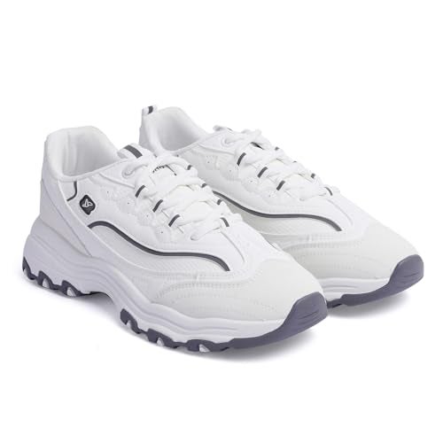 YOHO Chonks Women’s Sporty Comfortable Chunky Sneakers | White - UK 8 - Image 1