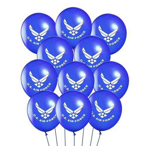 DodelyGz 30 Pcs Military US Air Force Balloons,Veterans Day Memorial Day Independence Day Deployment Returning Back Military USAF Retirement Party Birthday Party Decor (Air Force) - Image 5