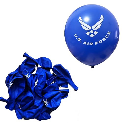 DodelyGz 30 Pcs Military US Air Force Balloons,Veterans Day Memorial Day Independence Day Deployment Returning Back Military USAF Retirement Party Birthday Party Decor (Air Force) - Image 2