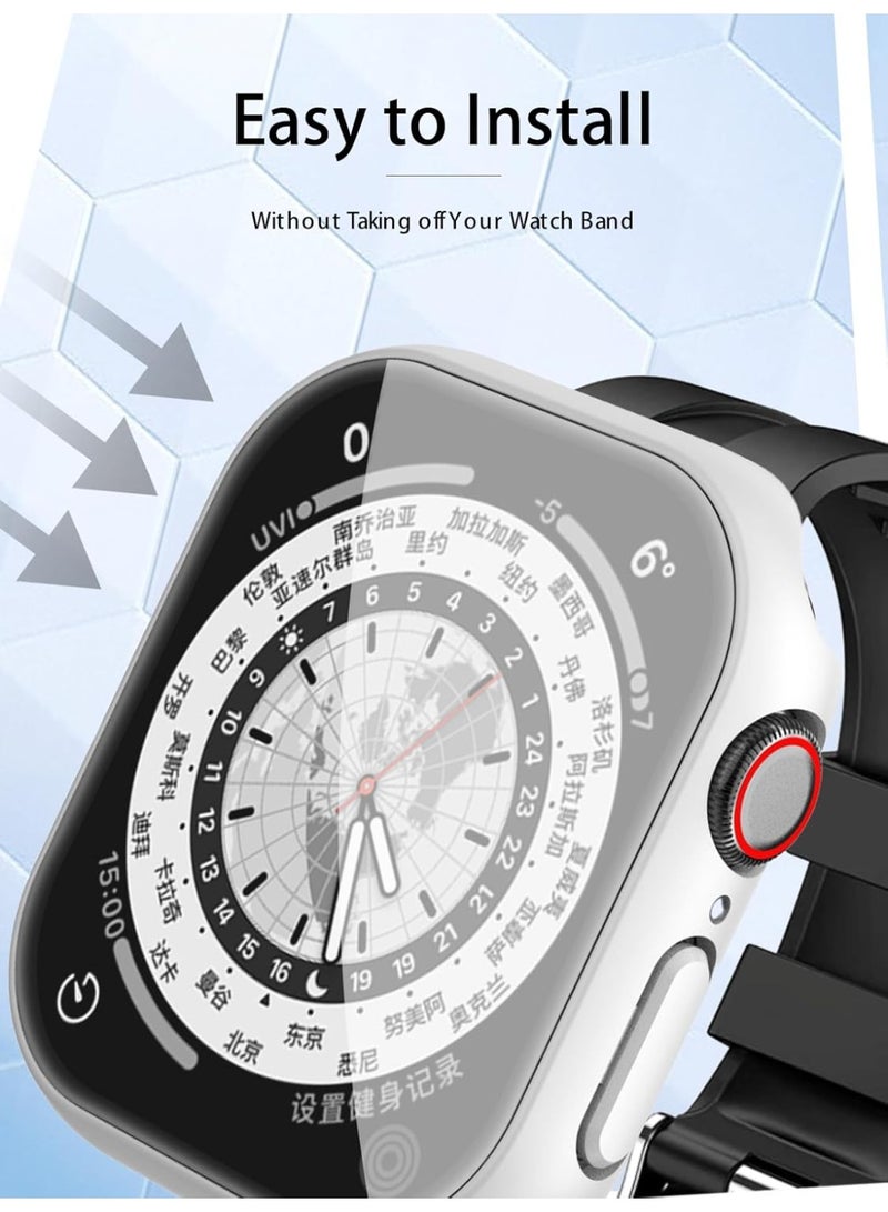 Case With Screen Compatible With Apple Watch Series 11 46mm Coverage Hard Pc White - Image 1