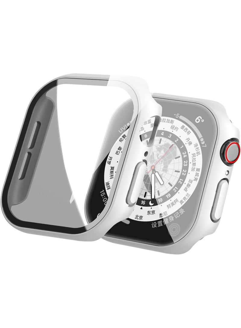 Case With Screen Compatible With Apple Watch Series 11 46mm Coverage Hard Pc White - Image 2