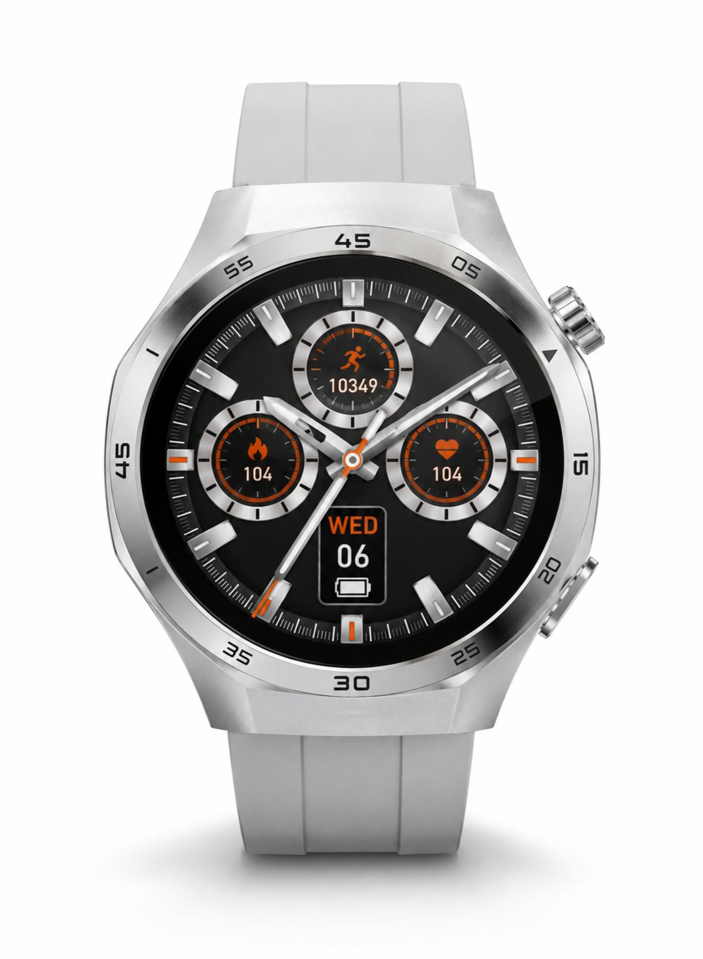 WISME X56 MAX Smart Watch for Men Silver Bluetooth Calling GPS Notifications 3 Straps Touch Screen
