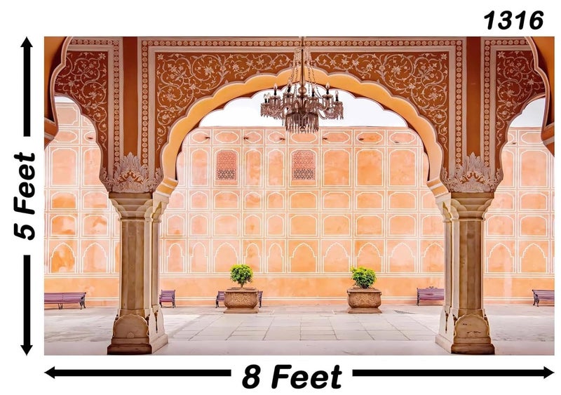 Backdropon خلفيات تصوير فن العمارة الداخلية القديمة قماش ستارة خلفية طبيعية خلفية عيد ميلاد دعامة كشك تصوير بحجم 5 أقدام ارتفاع و 8 أقدام عرض (5 * 8) - Image 3