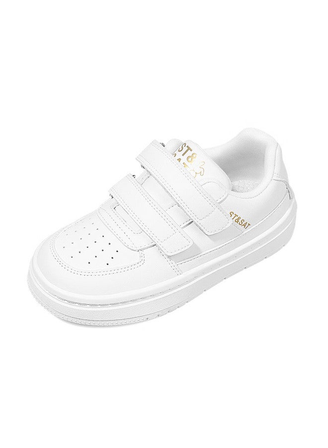 St&Sat Saay Saay Children's Shoes, Kids' White Sneakers, School Spring And Autumn Style, Boys And Girls Skateboard Shoes, Sports Casual Shoes, Cream White - Image 5