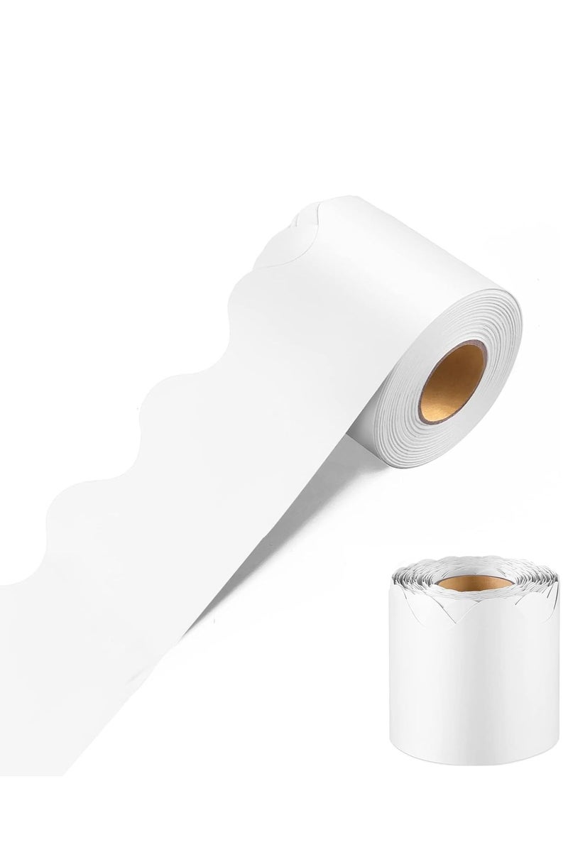 69Feet Bulletin Board Borders,Classroom Decor,Suitable for Poster Boards,Whiteboard,Wall Decoration,Party,Decoration with Classroom Border Panels(White)