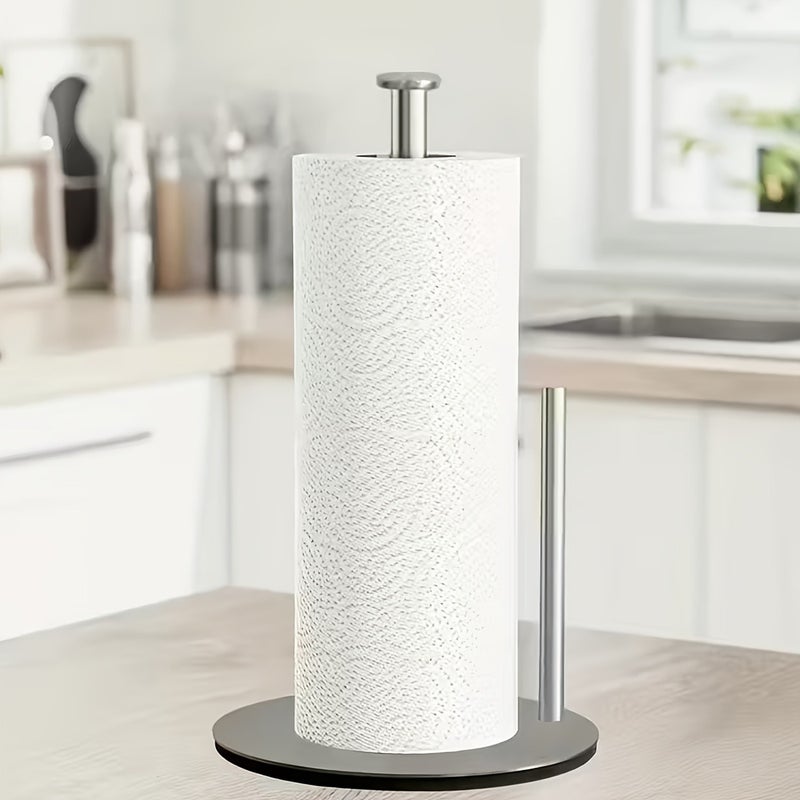 Heavy-Duty Kitchen Paper Towel Holder with Weighted Base-Space-Saving Countertop Storage Unit.Modern Design Style Suitable for Tissues And Toilet Paper.Durable Kitchen Utensil Storage Solution.Kitchen Paper Towel Holder - Image 1