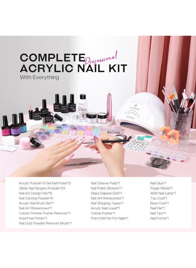Glamonade Acrylic Nail Kit with Everything Professional Nail Kit Set for Beginners 48W Nail Lamp Complete Nail Supplies Salon - Image 4