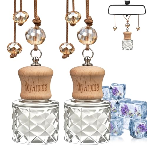 RoyAroma Hanging Car Air Fresheners, 2 Pack Long Lasting Automotive air fresheners up to 30-45 Days, Non Toxic Natural Fragrance Car Diffuser Freshener for Cars,Home,Office- Cool Ice - Image 1