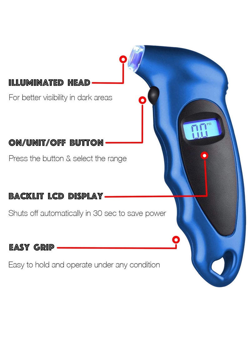 3XR Universal TH804 Digital Car Tire  Air Pressure Gauge Meter LCD Display Tester for Car Truck Motor Bike - Image 4