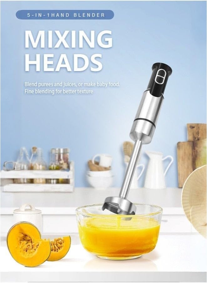 دي اس بي مجموعة خلاط يدوي 5 في 1 من دي اس بي، محرك نحاسي كامل بقدرة 800 وات، وظيفة تربو، سرعة متغيرة، هيكل وشفرات من الستانلس ستيل، KM1153 (أسود) - Image 2