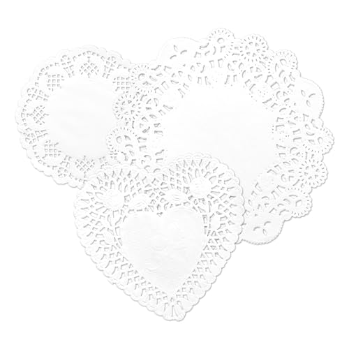 Mayplous 300 Sheets White Round Lace Paper Doilies Vintage Hollow Ivy Cutouts 3 Sizes 35455 for Scrapbooking Crafting Journaling Planner Dcor Ivy - Image 1