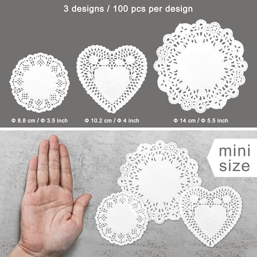 Mayplous 300 Sheets White Round Lace Paper Doilies Vintage Hollow Ivy Cutouts 3 Sizes 35455 for Scrapbooking Crafting Journaling Planner Dcor Ivy - Image 3