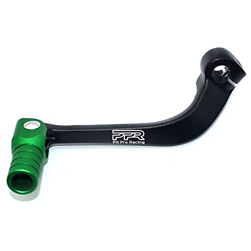 PPR PIT PRO RACING Gear Shift Lever, Rod Alloy Aluminium Folding Gear Lever Fits for Motorcycle BSE CRF 110 Apollo TTR 125 Motorcycle 50cc 110cc 250cc Dirt Pit Bike(Black&Green) - Image 1