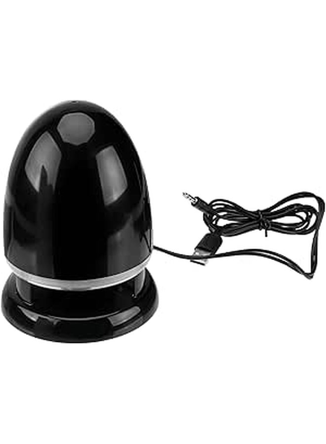 Portable USB Speaker with LED Lights 3 5mm Audio Input for Laptop Computer Black Blue - Image 1