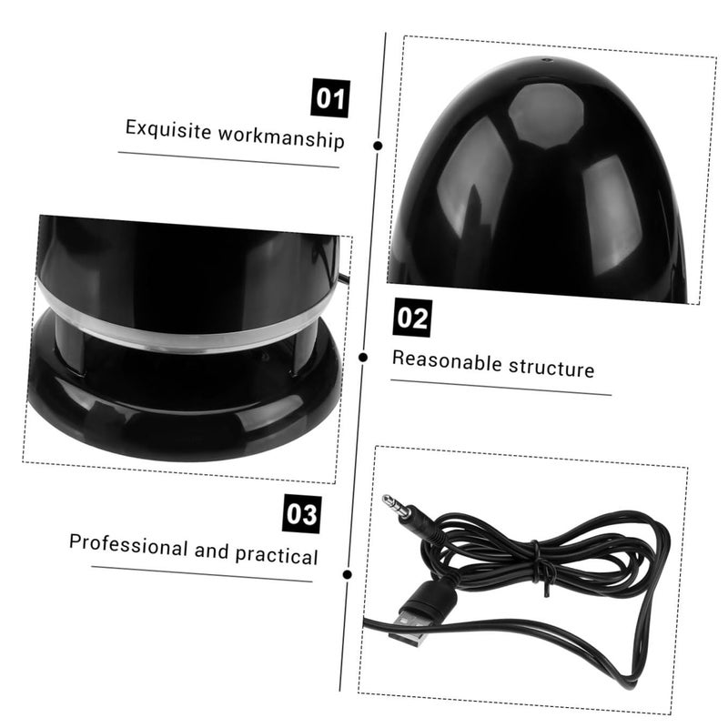 Portable USB Speaker with LED Lights 3 5mm Audio Input for Laptop Computer Black Blue - Image 4