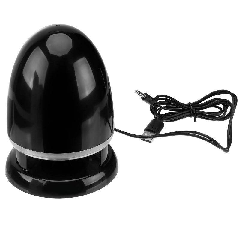 Portable USB Speaker with LED Lights 3 5mm Audio Input for Laptop Computer Black Blue - Image 2