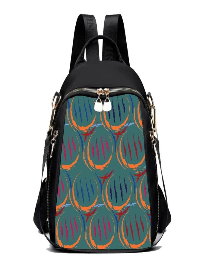 ASDIP Trendy Abstract Printed Mini Backpack for Women & Girls | Stylish, Lightweight Daypack for College, Travel & Casual Use (dark blue) - Image 1