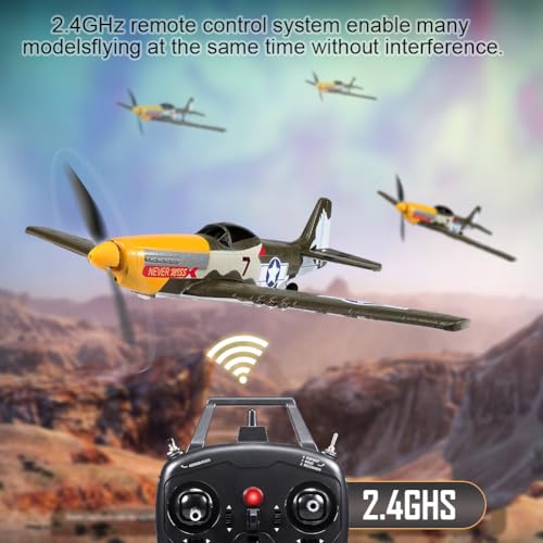 RoofWorld RC Plane 4 Channel Remote Control Airplane Ready to Fly P51D Mustang RC Airplane Easy Control for Beginners Adults - Image 5