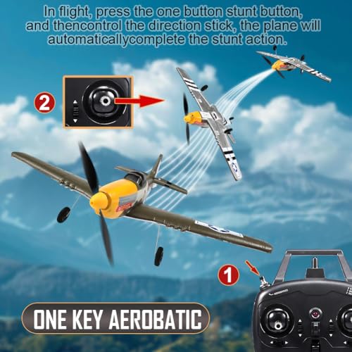 RoofWorld RC Plane 4 Channel Remote Control Airplane Ready to Fly P51D Mustang RC Airplane Easy Control for Beginners Adults - Image 4