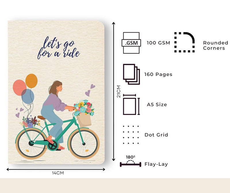 BOUND N FOUND 100 GSM A5 Dot Grid Journal Diary for Women:160 Pages (Cycle) - Image 2