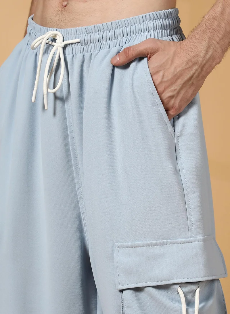 CAHOOT  Men's Powder Blue Slouchy Utility Trousers for Men | Best Price UAE