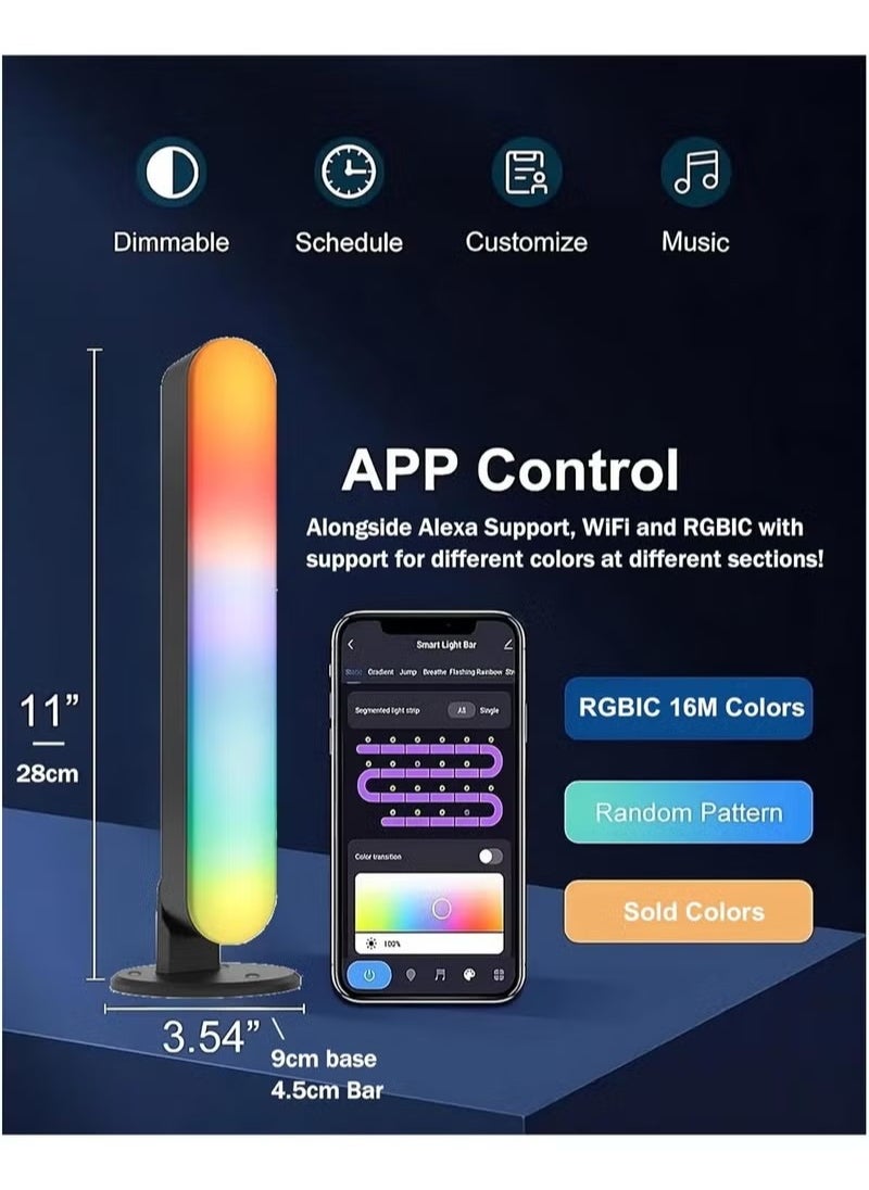 GUDOO Smart LED Light Bars WiFi RGBIC Gaming Light Bars Works With Alexa LED Light Bars with 20 Scene Modes and Music Sync For TV Gaming and Ambient Lighting  - Image 4
