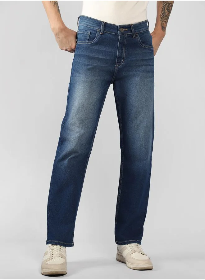 Dennis Lingo Dennis Lingo Mid Rise Straight Fit Faded Jeans