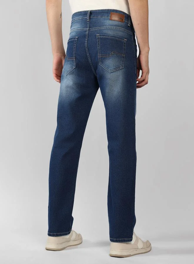 Dennis Lingo Dennis Lingo Mid Rise Straight Fit Faded Jeans