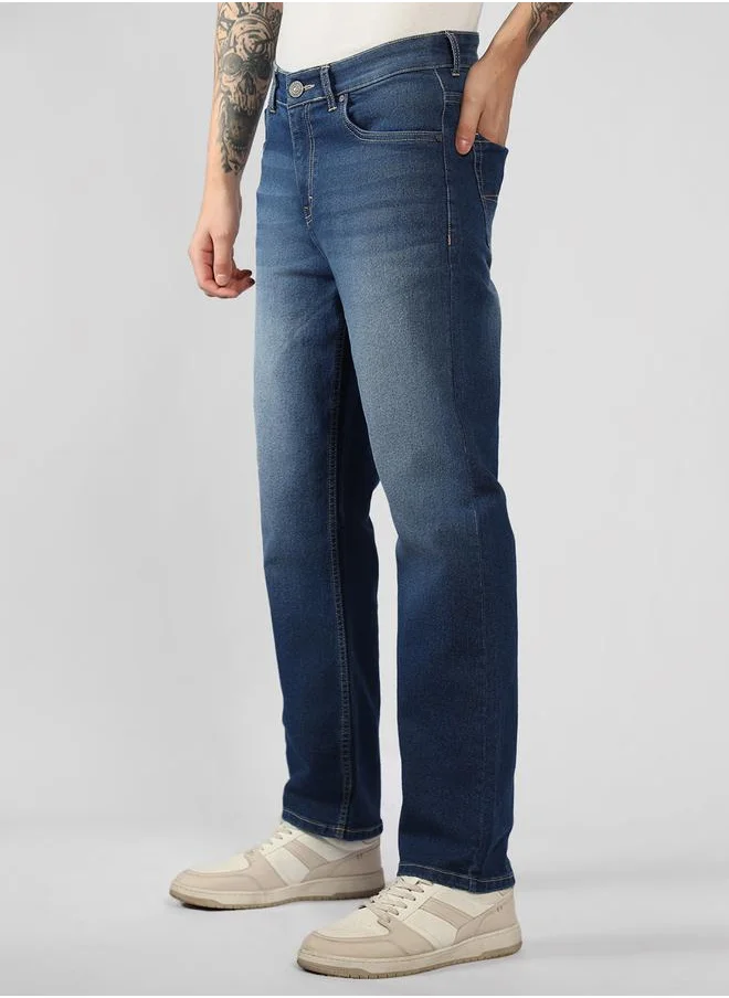 Dennis Lingo Dennis Lingo Mid Rise Straight Fit Faded Jeans