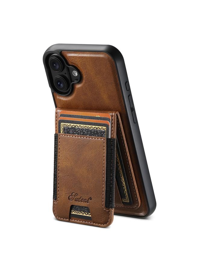 Suteni Case For iPhone 16 Plus H17 Oil Eax Leather MagSafe Detachable Wallet Phone Case - Image 1