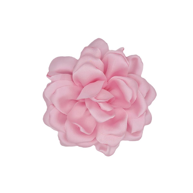 Dainty Satin Fabric Rose Flower Large Brooch Pin Handmade Big Camellia Brooch Lapel Pins Wedding Party Dance Banquet Dress Suit Ceremony Clothes Accessories Jewelry Gifts for Women (Pink)