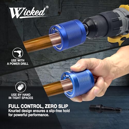 WICKED 3/4’’ Copper Pipe Cleaner, The Original Fully Repairable Extreme Duty, Professional Plumber’s Tool, Industrial Strength Aircraft Grade Aluminum, Tradesmen Quality/Durability - Image 5