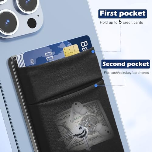 CloudValley Magnetic Wallet Compatible with MagSafe for iPhone 16 15 14 13 12 Promax, 5 Card Stick on Back of Phone Credit Cards/ID Card Cell Phone Card Holder for Phone Case with Mag-Safe, Black - Image 5