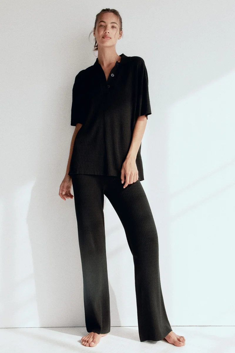 اتش اند ام بنطلون محبوك بنمط بونتيل