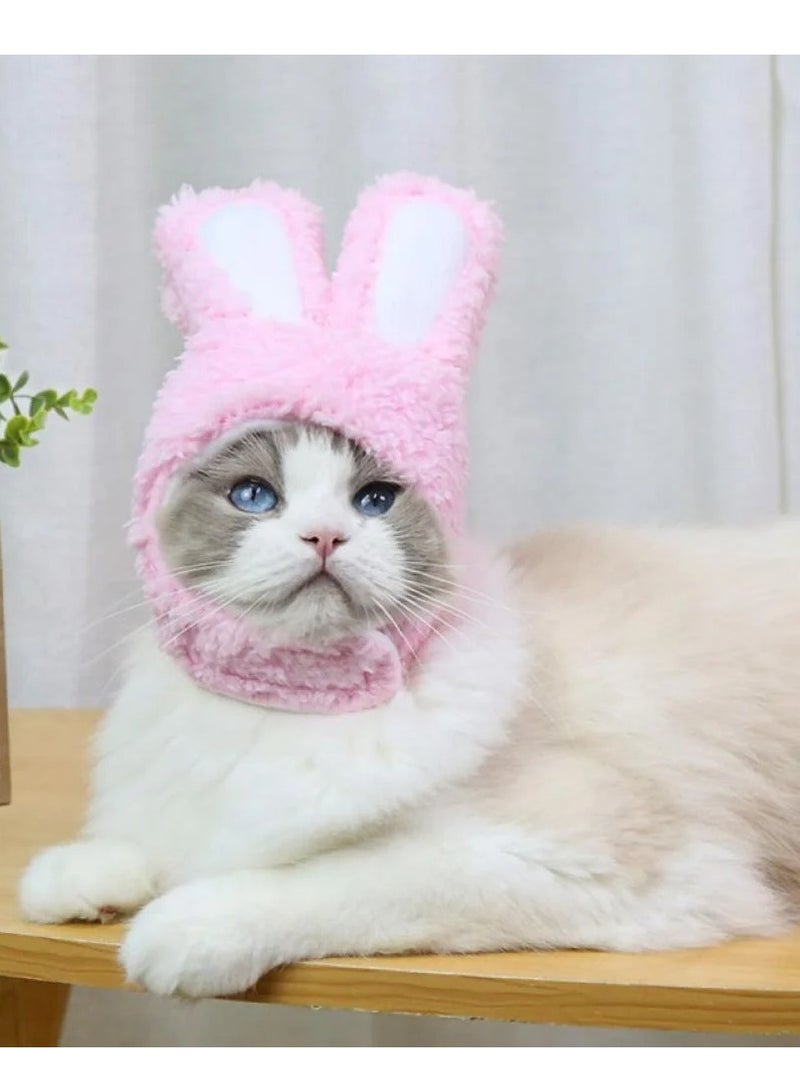 A.M Easter Bunny Ear Cat Hat Adjustable Pet Costume Headband Cute Kitten Puppy Cap Soft Warm Teddy Headwear - Image 1