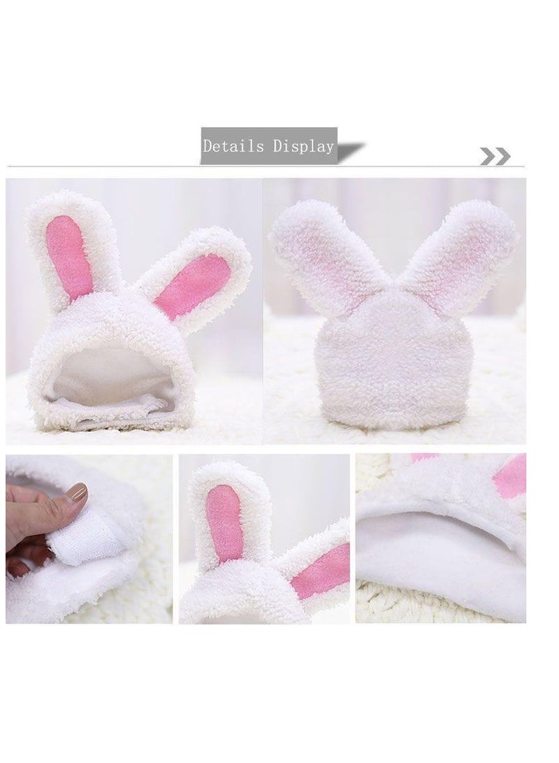 A.M Easter Bunny Ear Cat Hat Adjustable Pet Costume Headband Cute Kitten Puppy Cap Soft Warm Teddy Headwear - Image 2